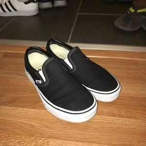 Vans Classic Slip-Ons 7.5 W/Black With White Sole